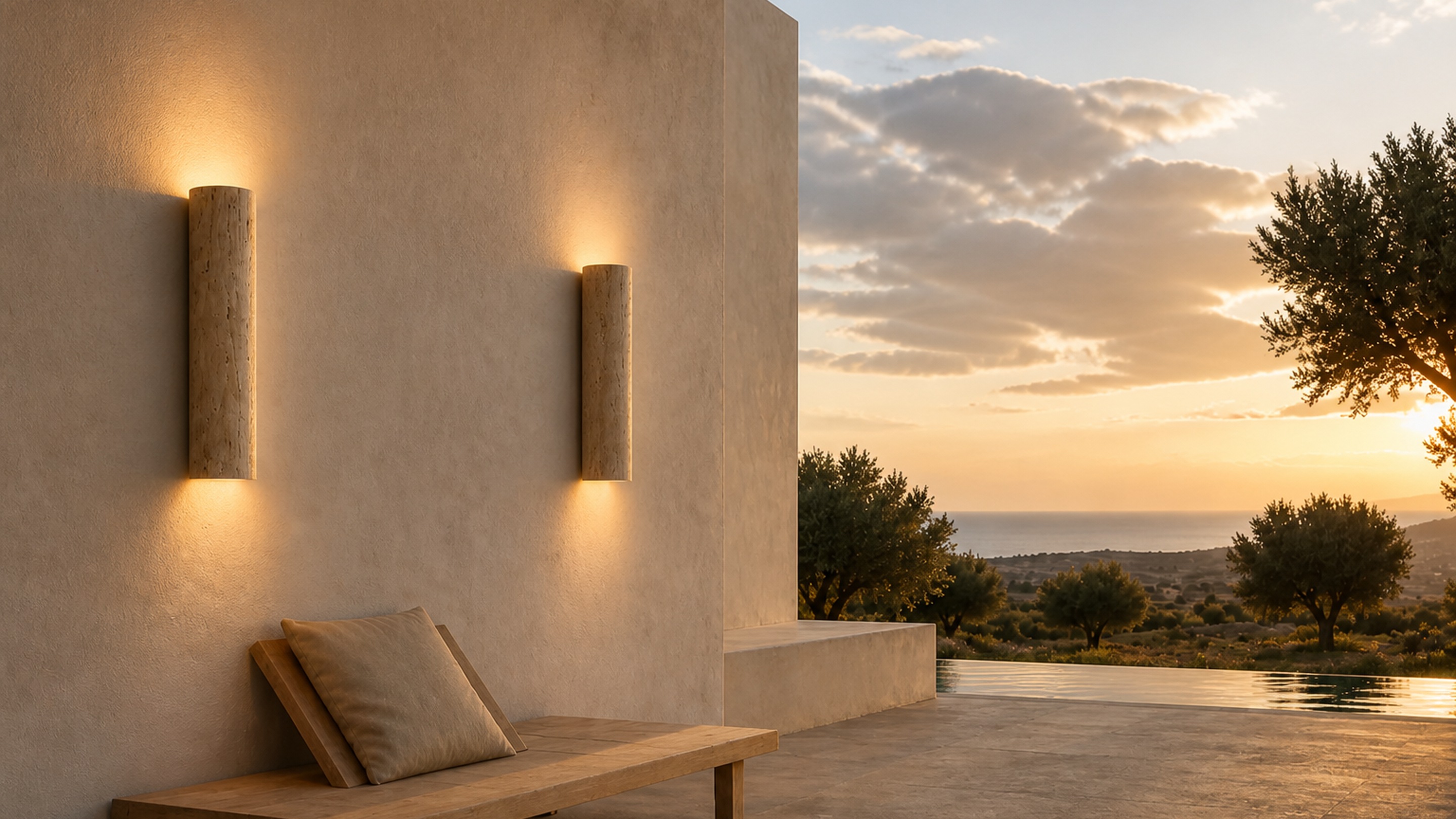 Terraza mediterránea con apliques de travertinoslider_item_1