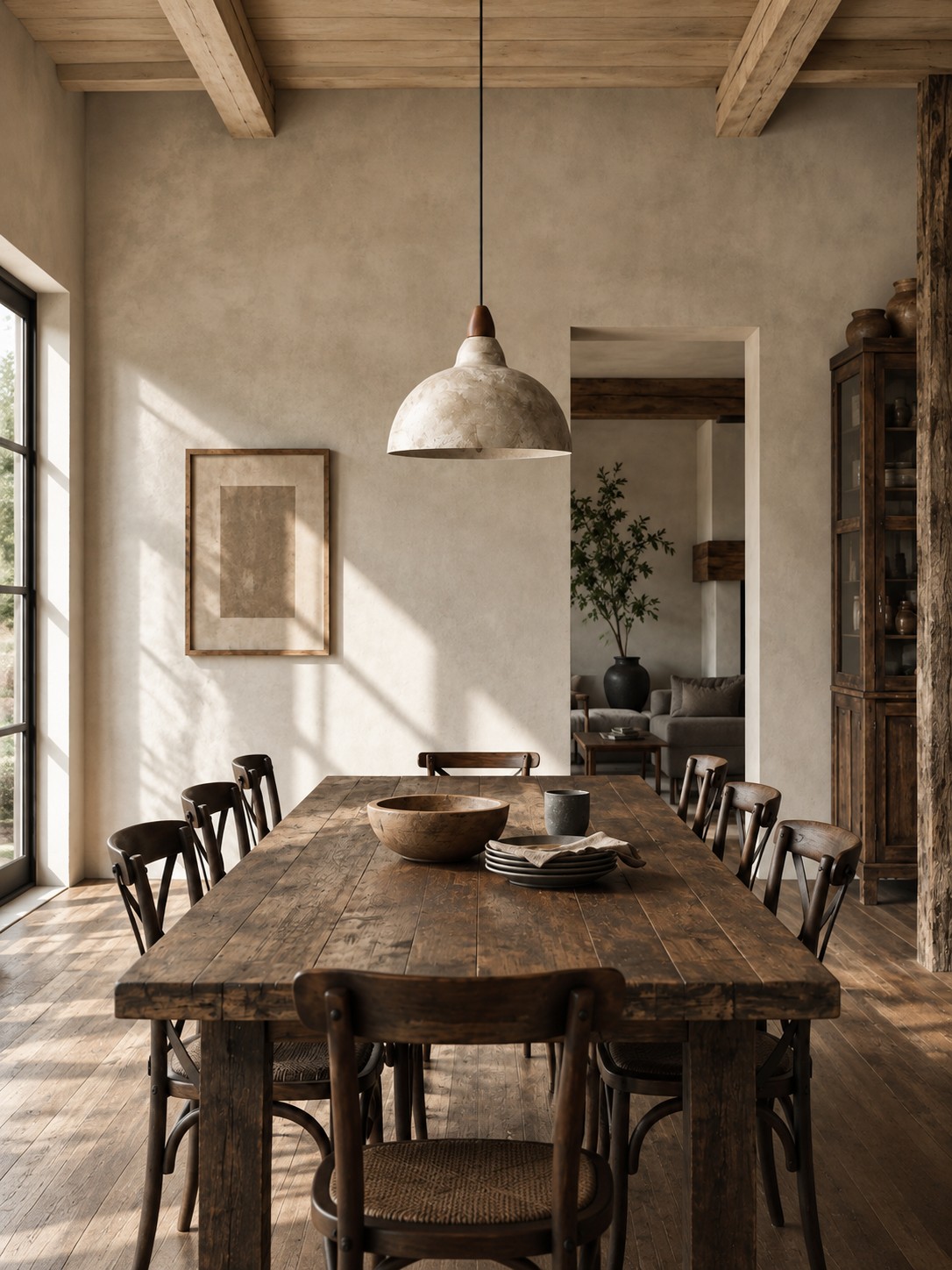 Industrial aged metal dome pendant