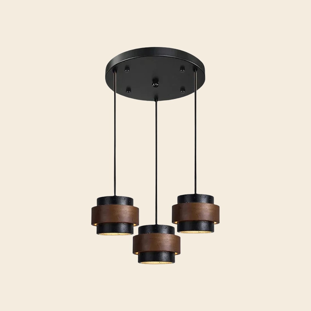 3 luces · Redonda, Nogal, Negro