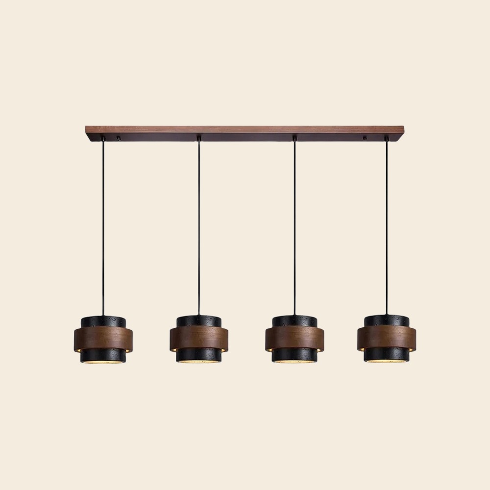 4 luces · Lineal, Nogal, Negro