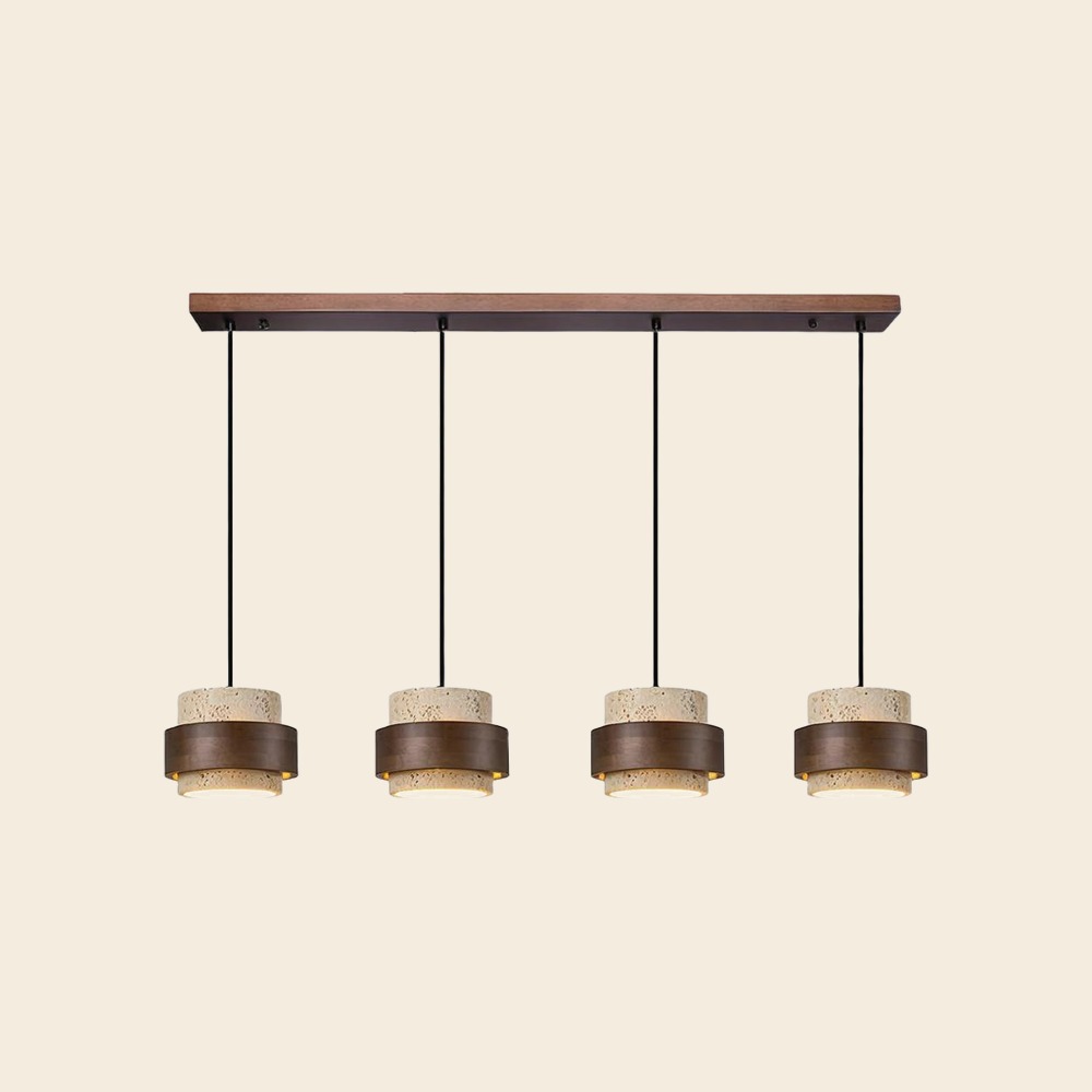 4 luces · Lineal, Nogal, Beige