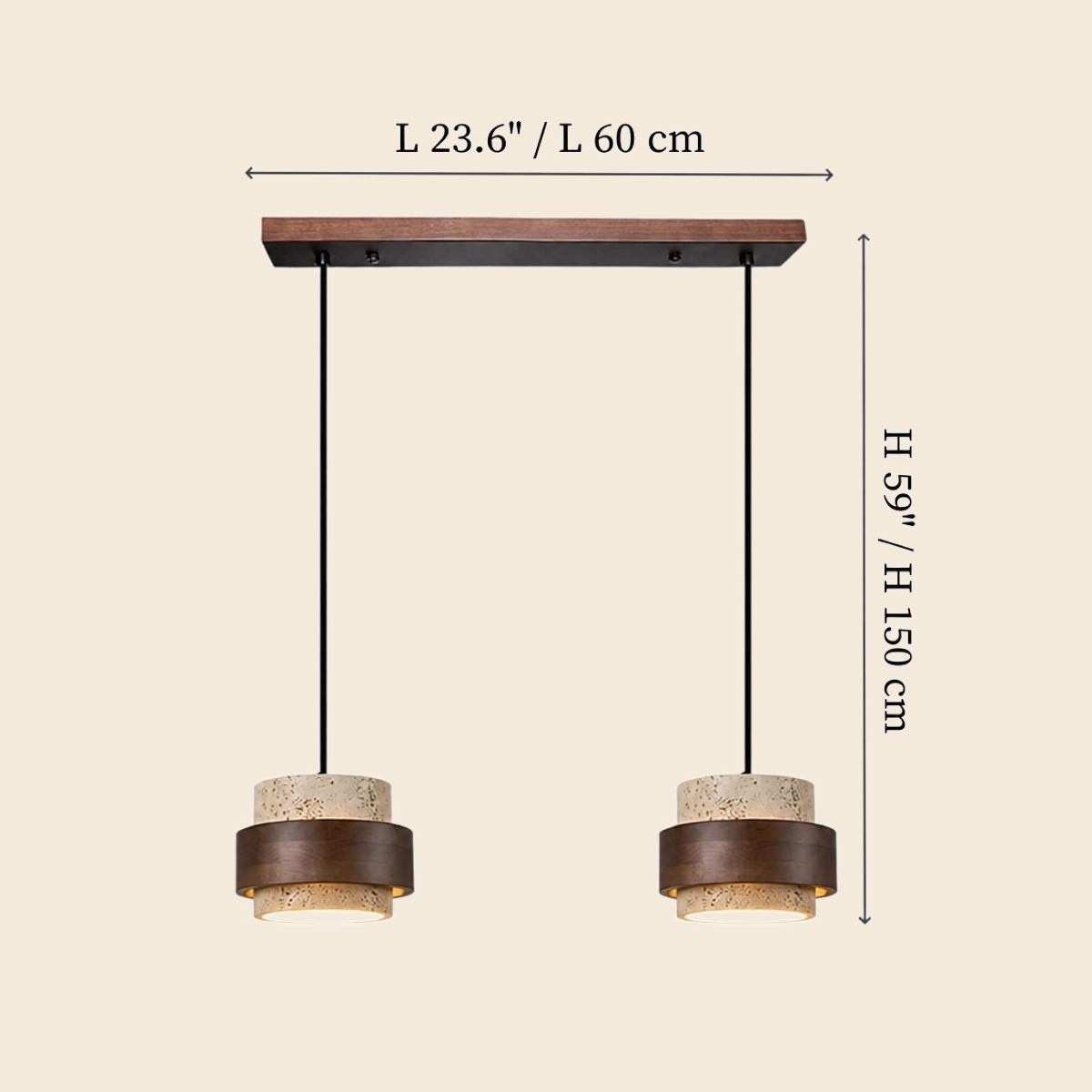 Dibujo de dimensiones para 2 lights · linear