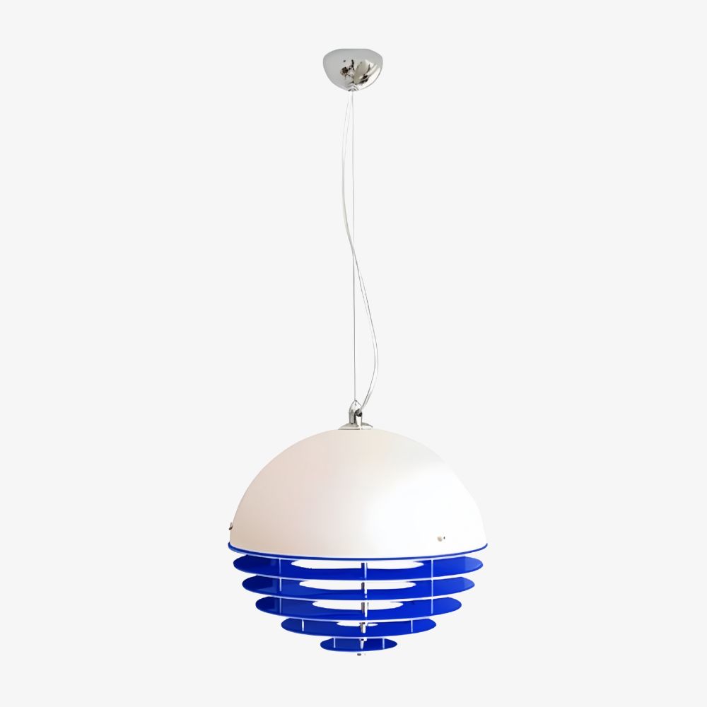 Cúpula blanca y anillos azul Klein