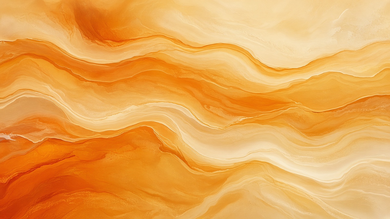Capas fundidas de acrílico naranja y crema