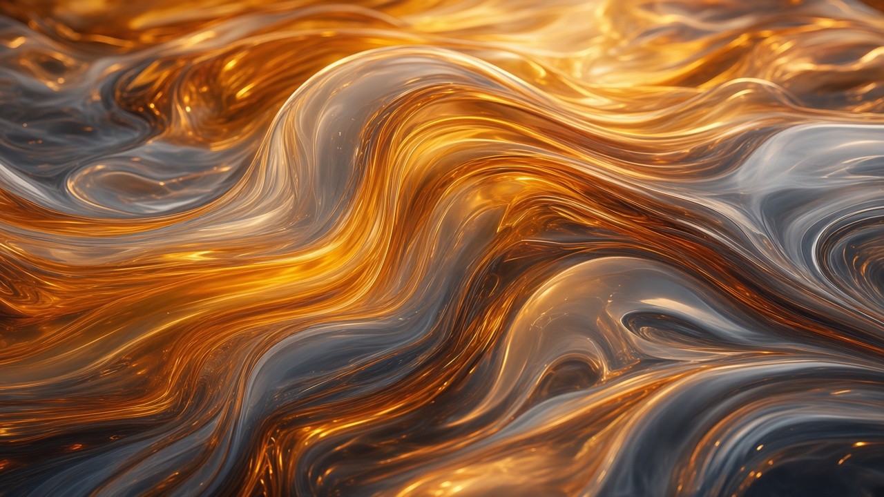 Cristal fundido ámbar y gris humo