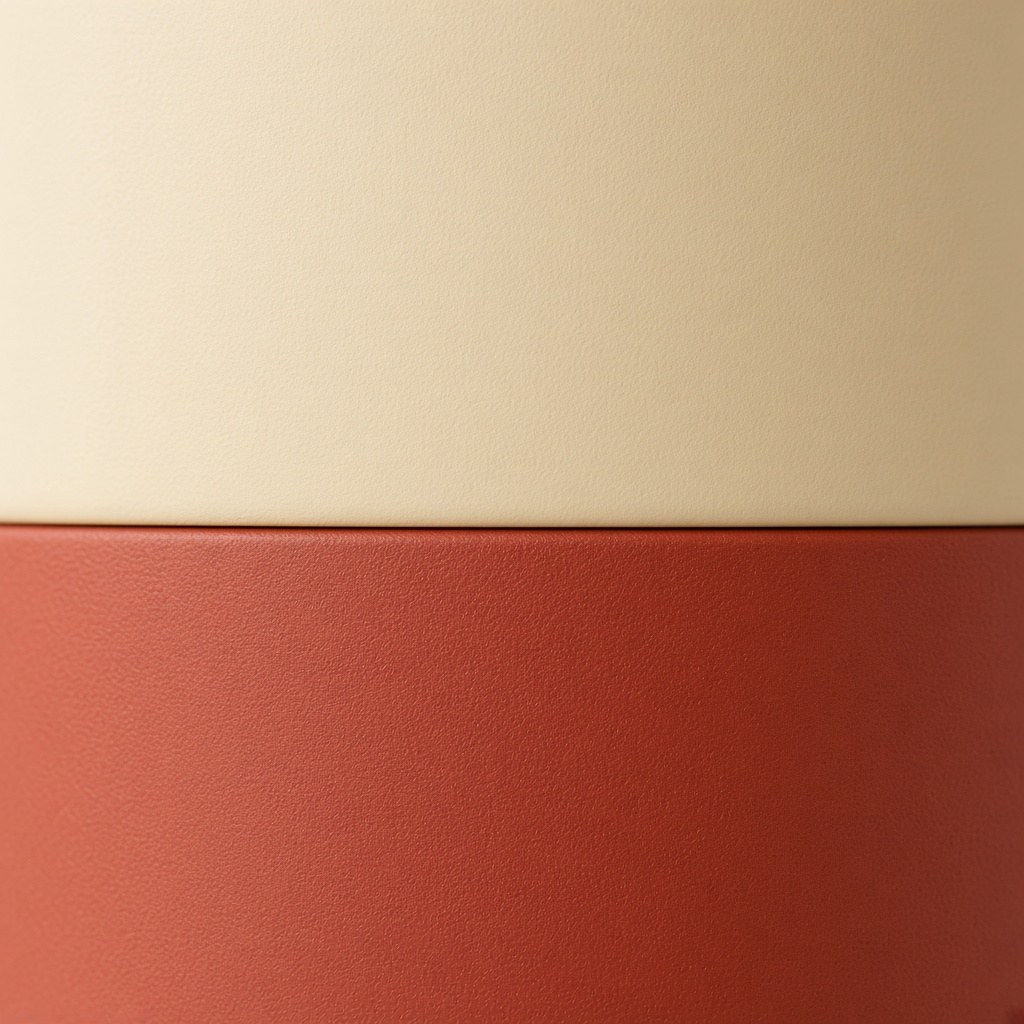 Close-up of colour-block seam