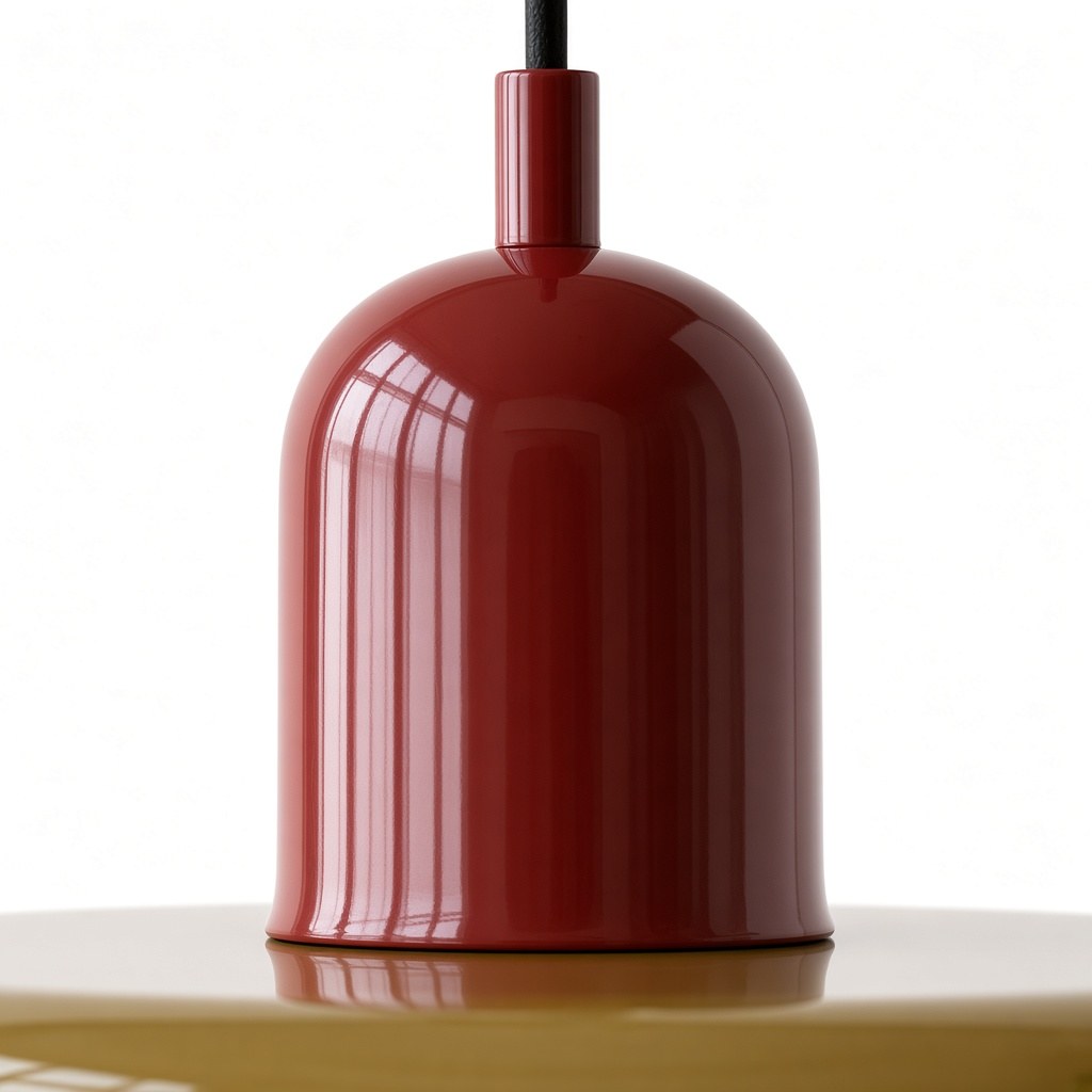 Primo piano del tappo metallico verniciato di rosso