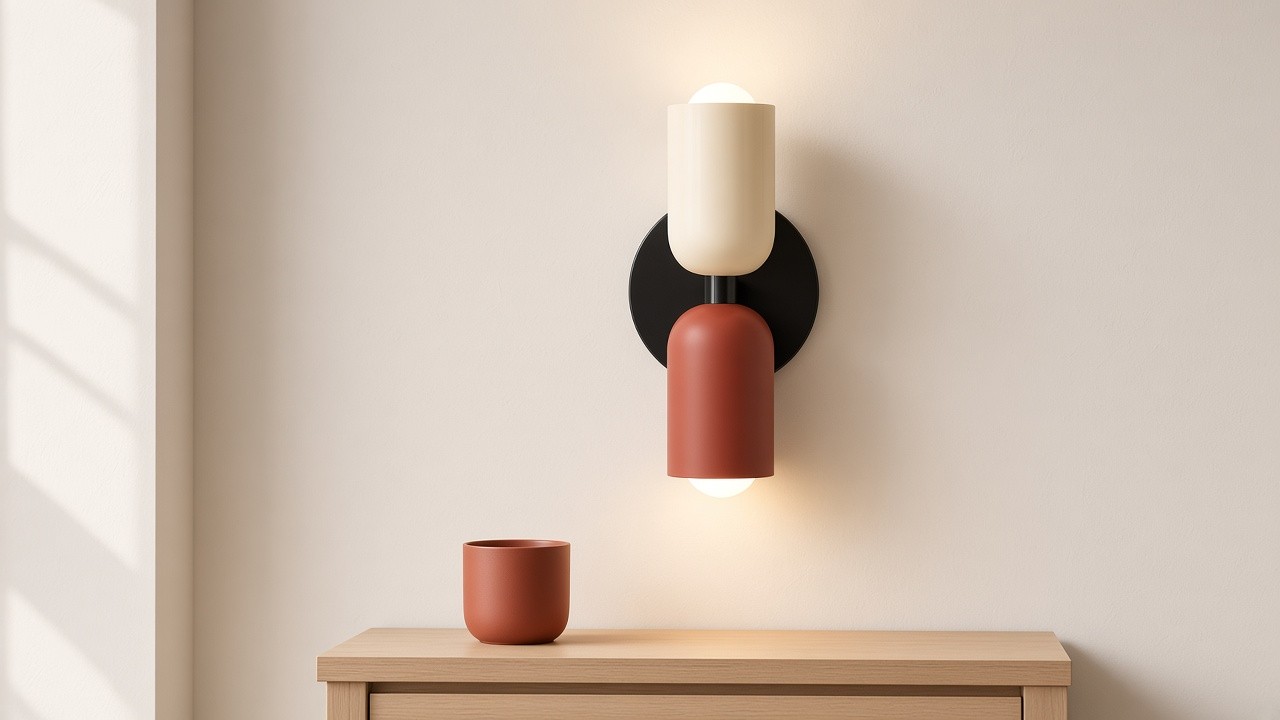 Wall sconce lit with up and down wash
