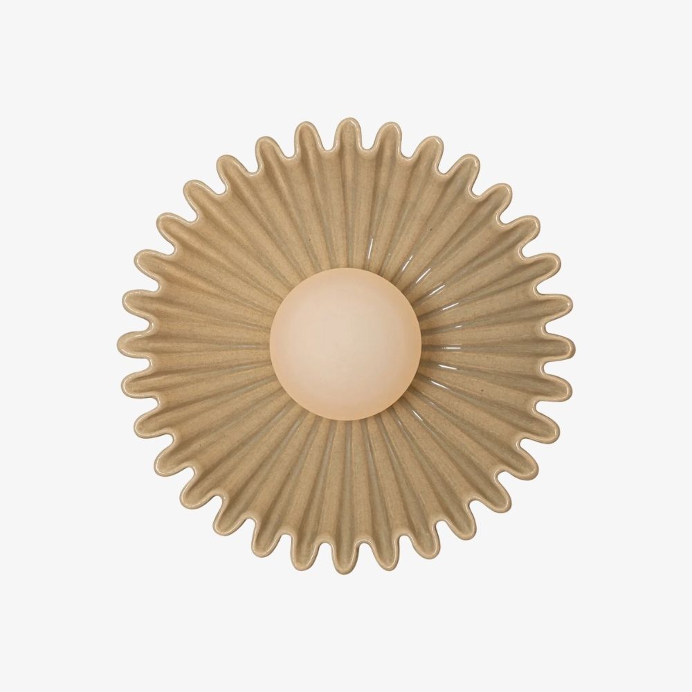 Disco floral beige, fondo blanco
