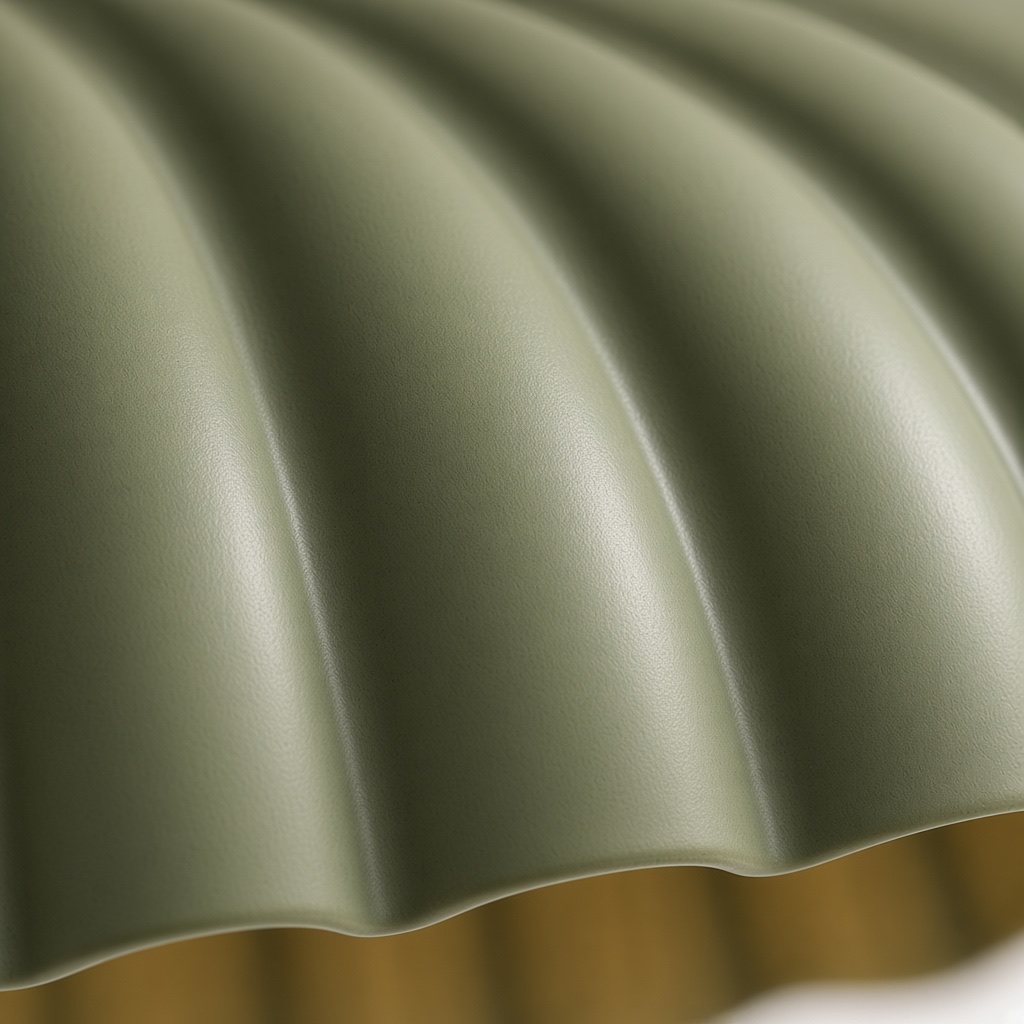 Primer plano de los pliegues verdes