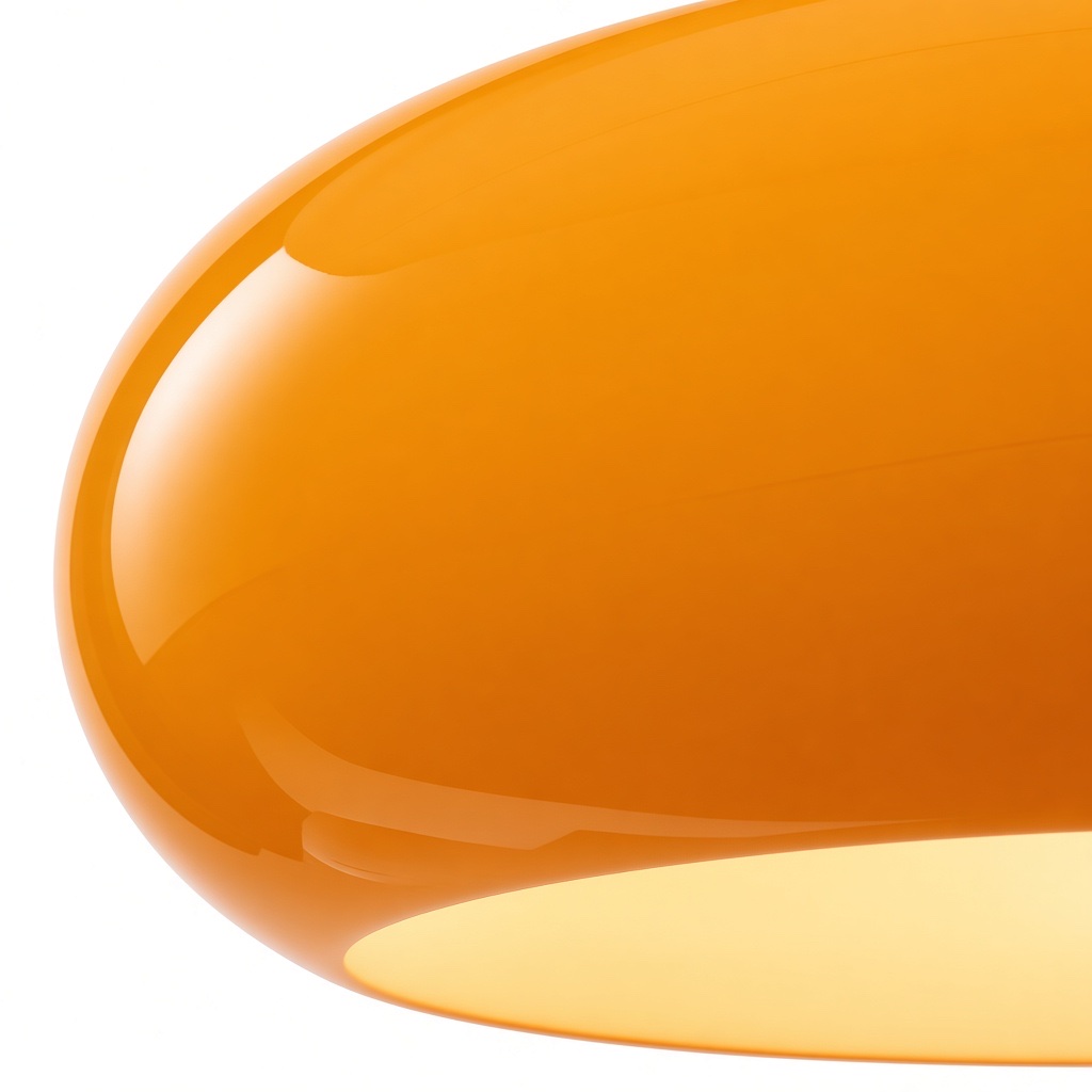 Nahaufnahme der orangen Glaskurve