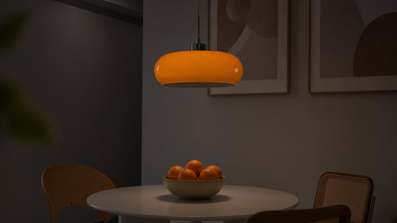Pomarańczowa lampa wyłączona, usta ciemne