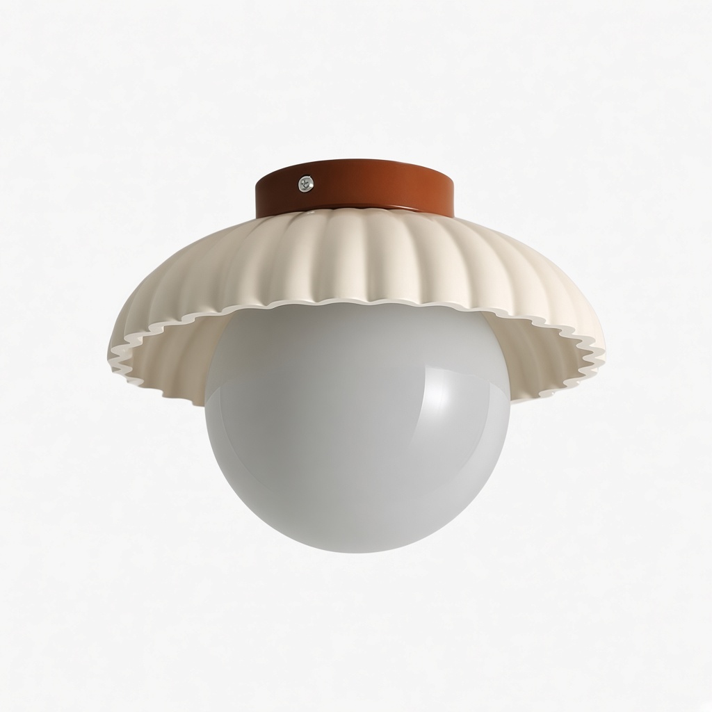 Cilindro marrón y disco beige, fondo blanco
