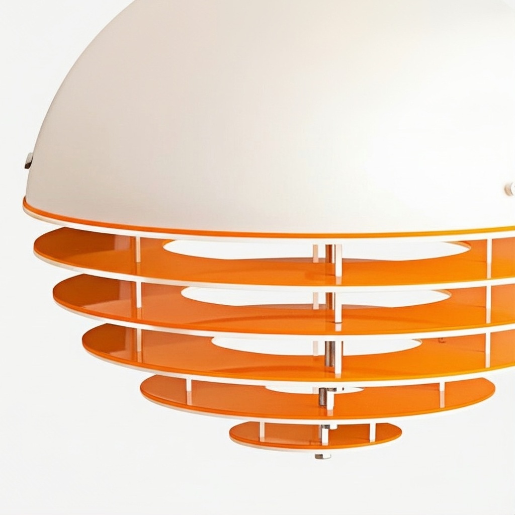 Detalle de los anillos de acrílico naranja