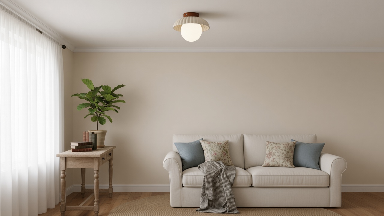 Plafón beige en un salón