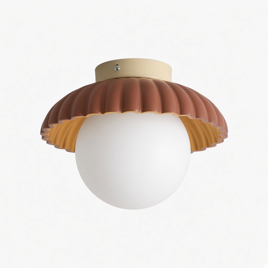 Cilindro beige y disco naranja, fondo blanco