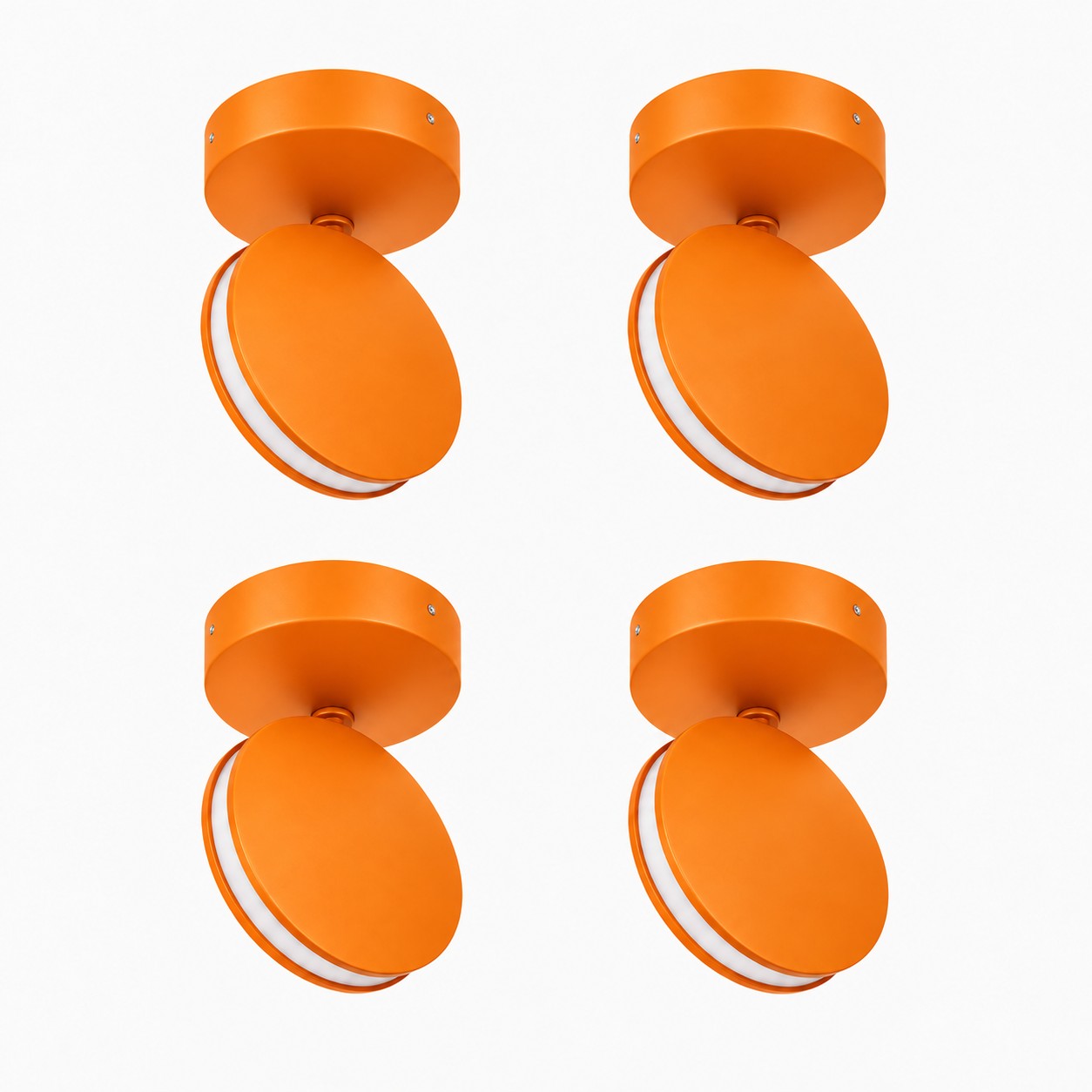 Orange SPECTRA set of 4 LED ceiling and wall lights