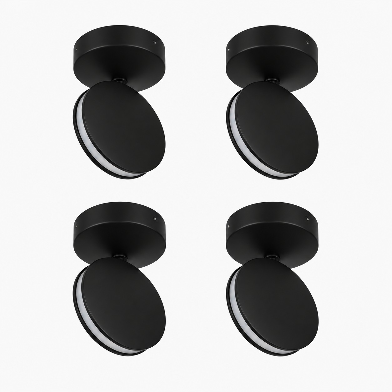 Black SPECTRA set of 4 LED ceiling and wall lights