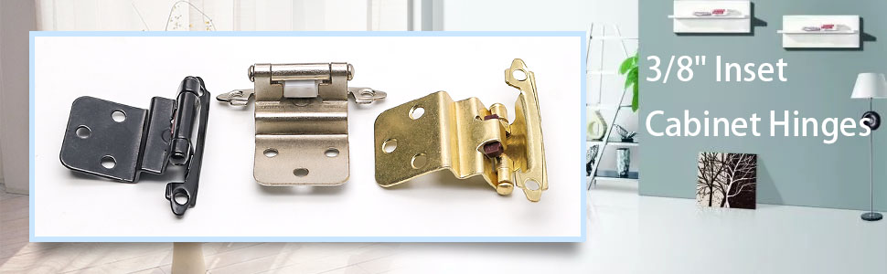 Cabinet hinges brushed brass face mount
