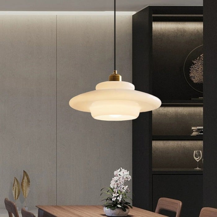 Art Deco Opal Glass Pendant Light S45