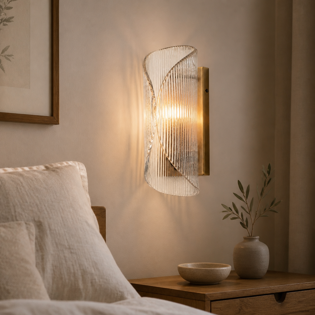Bedroom wall sconce scene