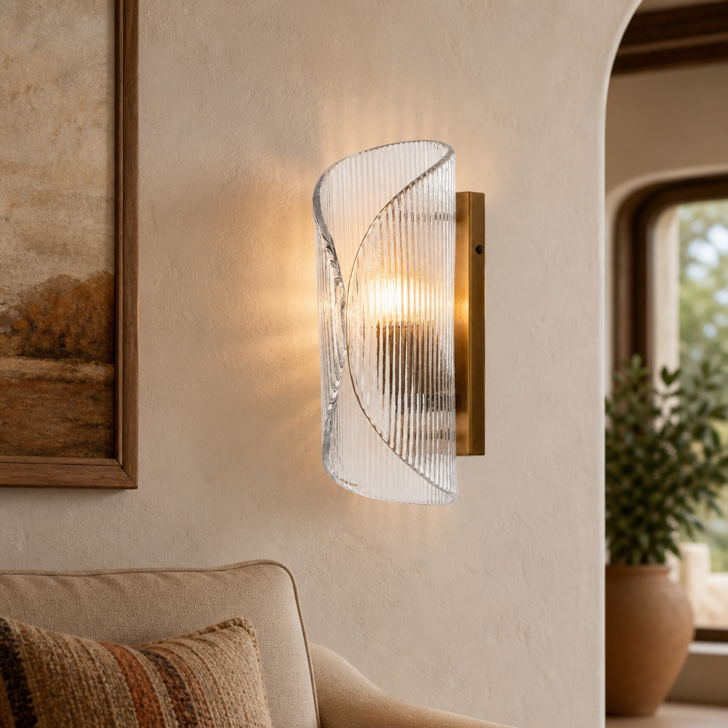 Living room wall sconce scene