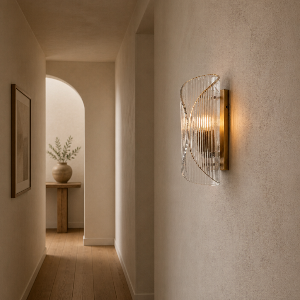 Hallway wall sconce scene
