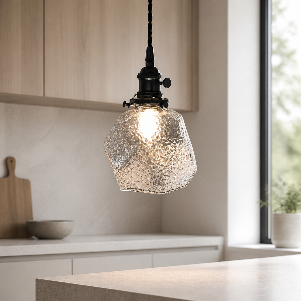 Clear matte black kitchen scene