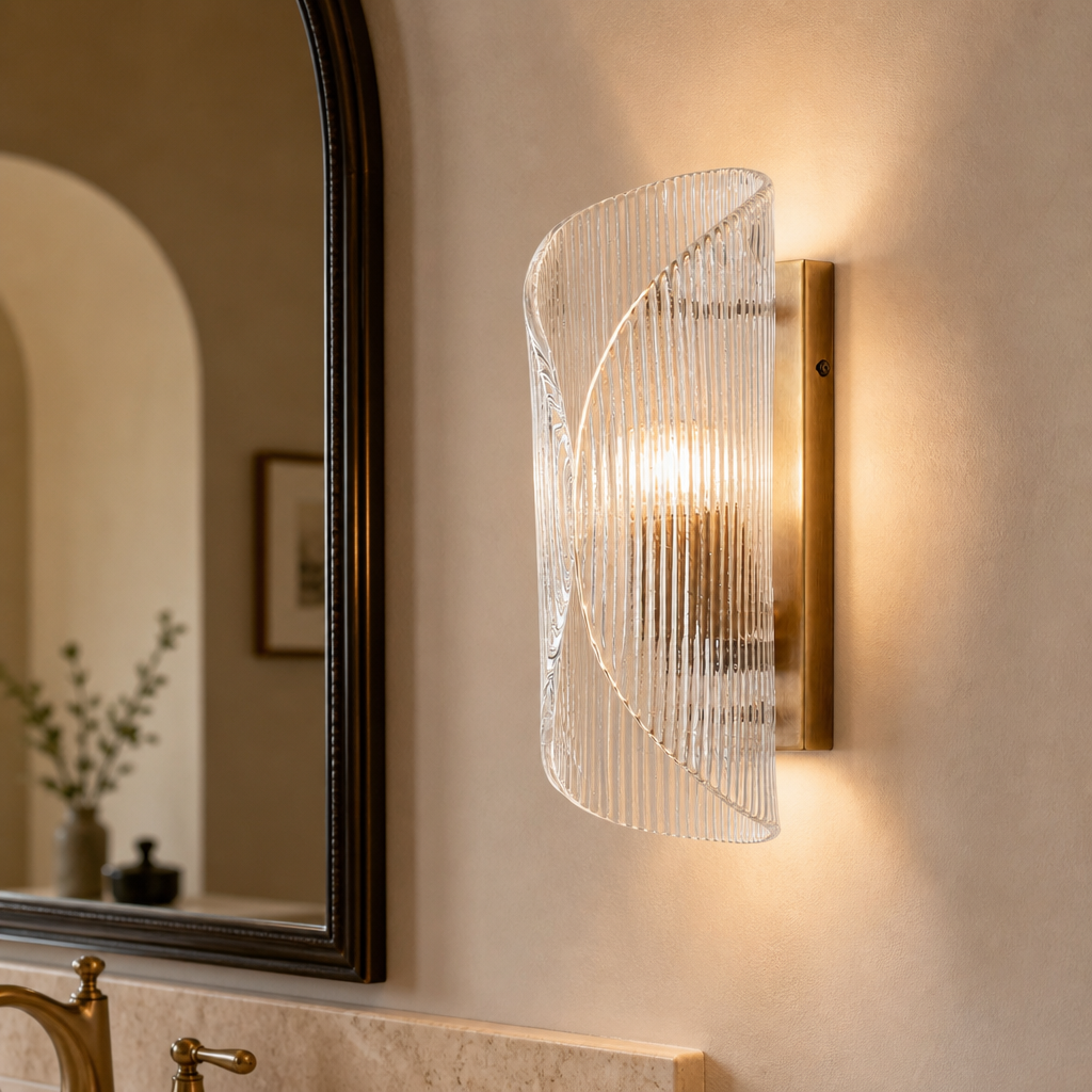Bathroom vanity wall sconce scene