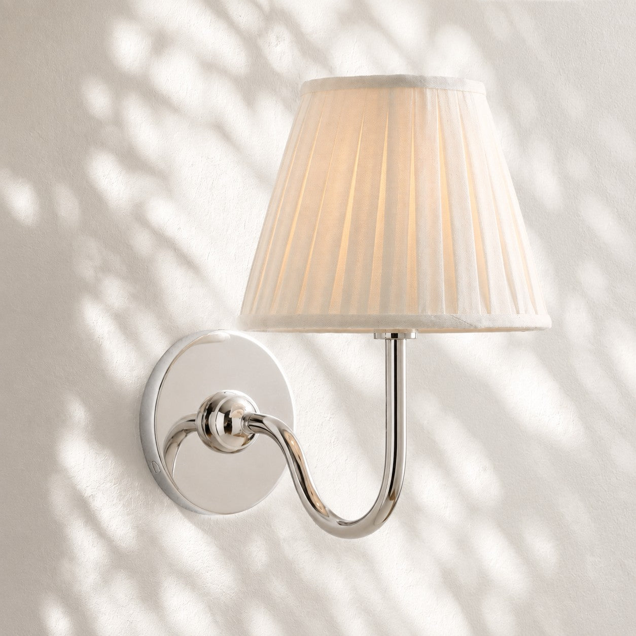 1 Luz / Cromo / Blanco Plisado