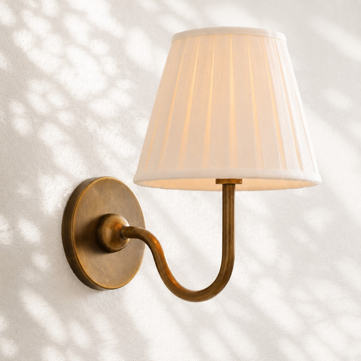 1-luz / Latón / Blanco Plisado