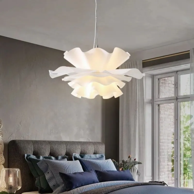 Nordic White Lotus Flower Pendant Light S30