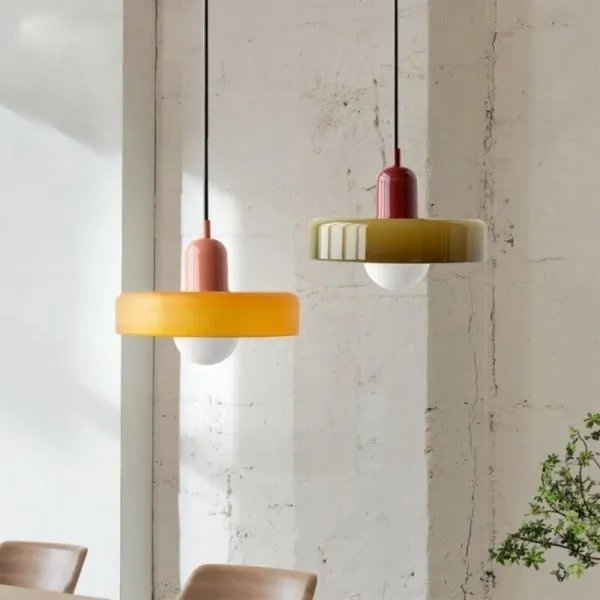 Morandi Disc Orb Glass Pendant Lamp S8