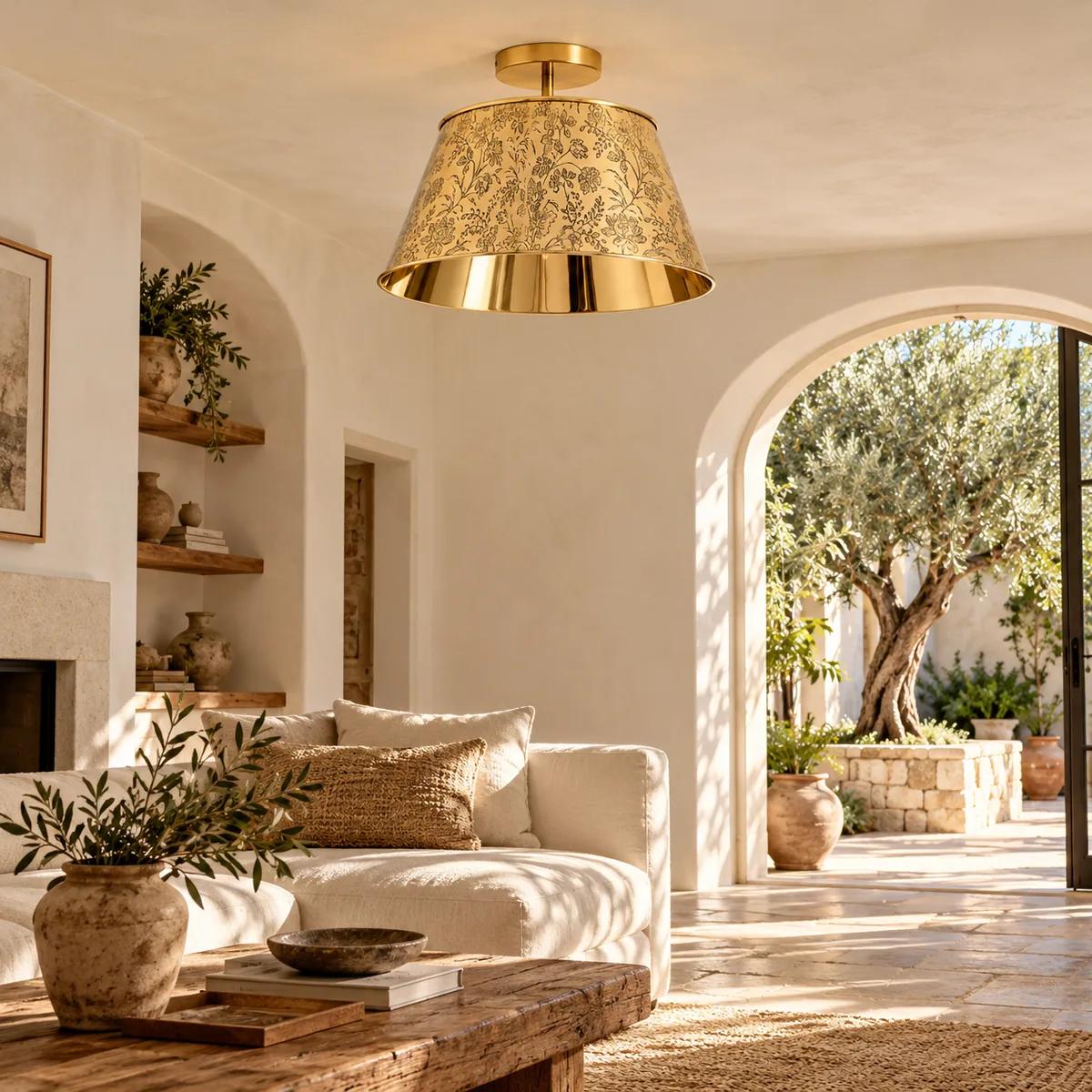 Warm Floral Ceiling Light
