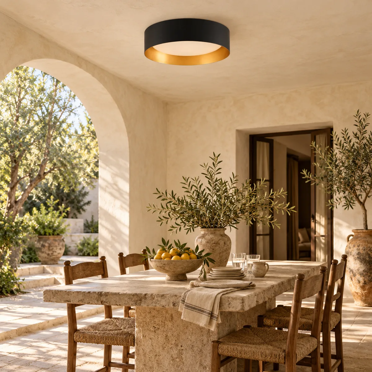 Afternoon Ceiling Light in a Frosted Drum