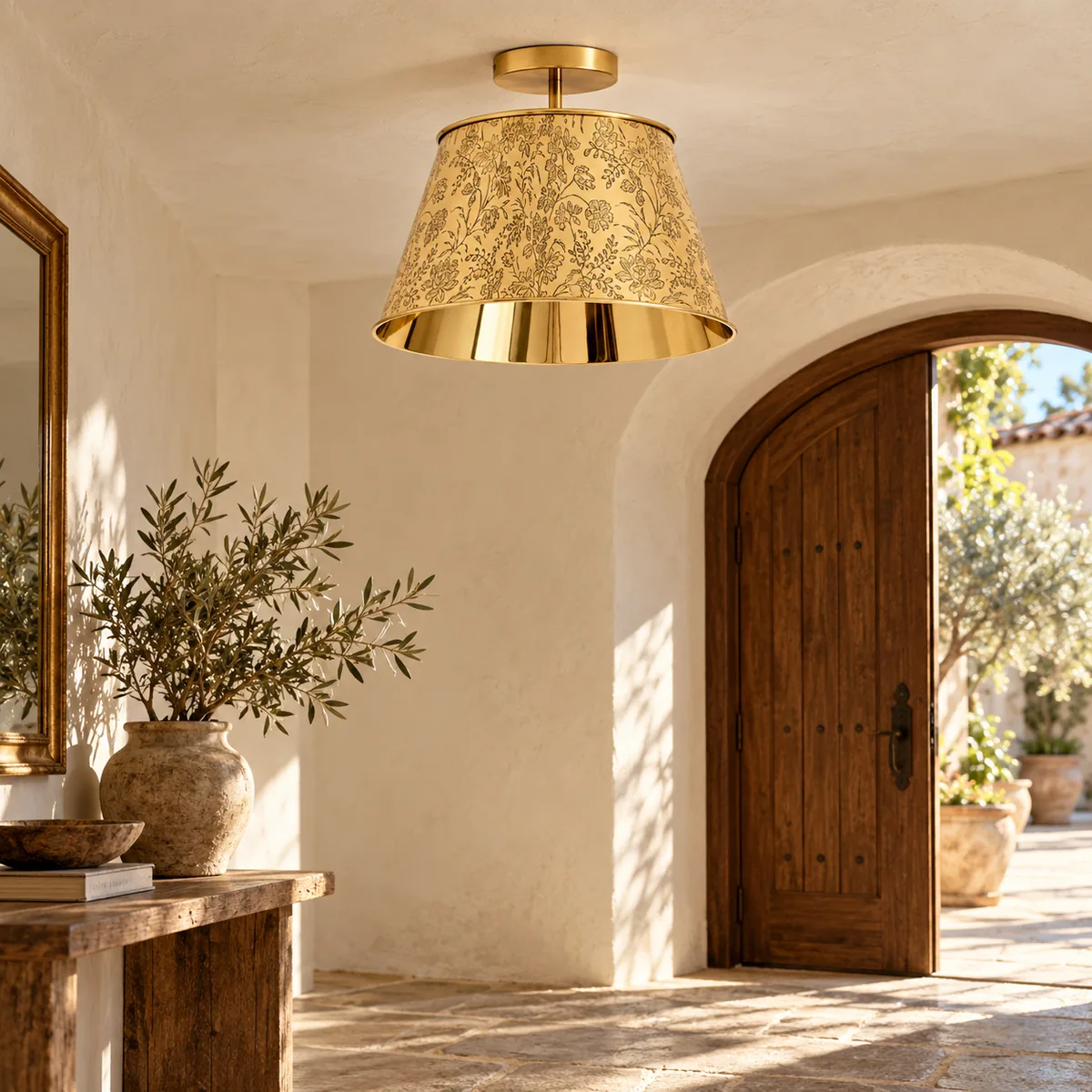 Warm Floral Ceiling Light