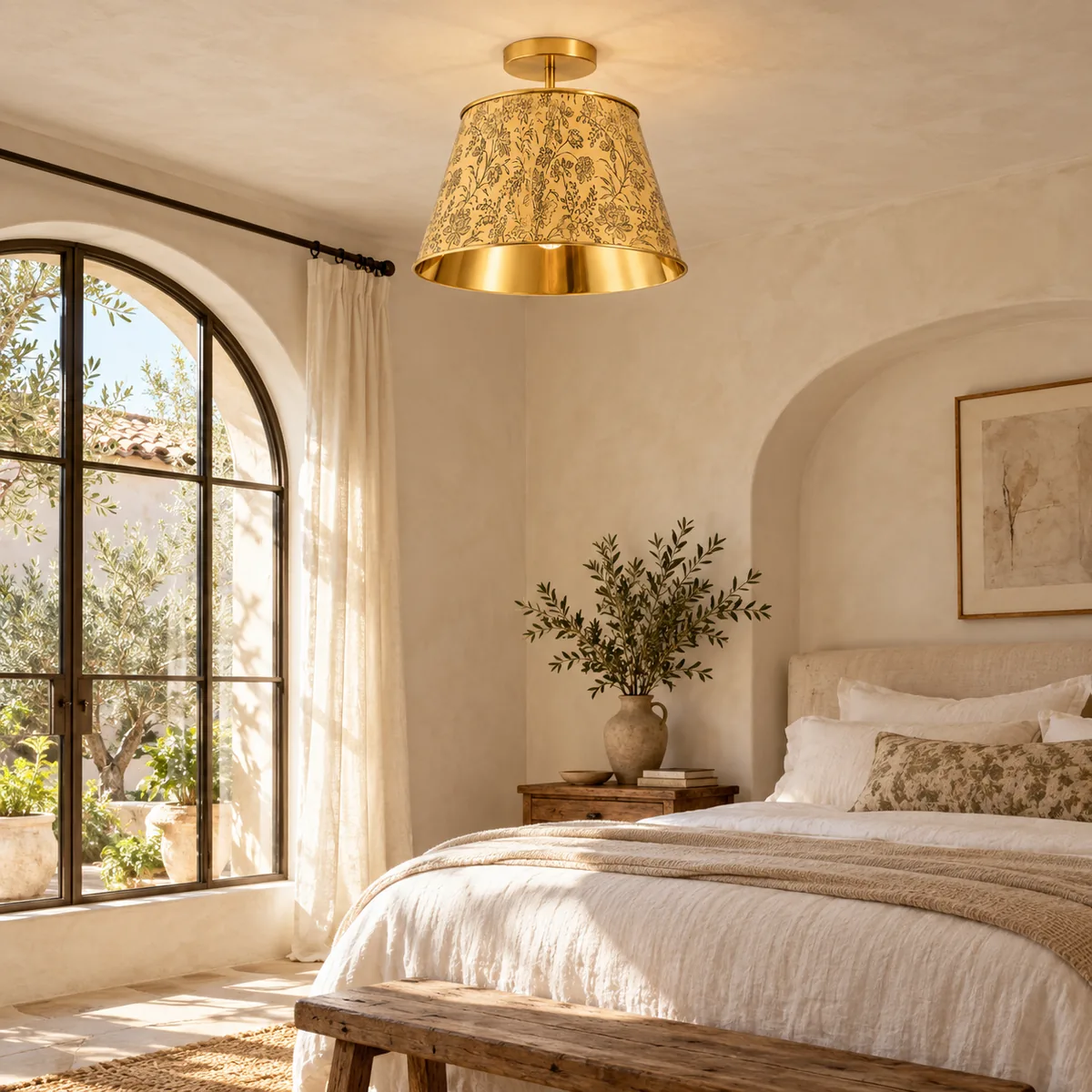 Warm Floral Ceiling Light