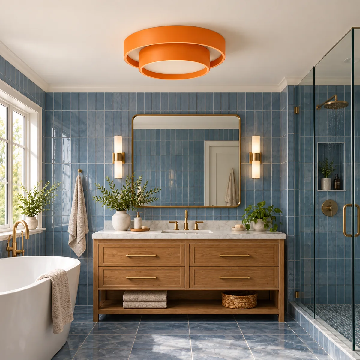 Warm Two-Tier Ceiling Light