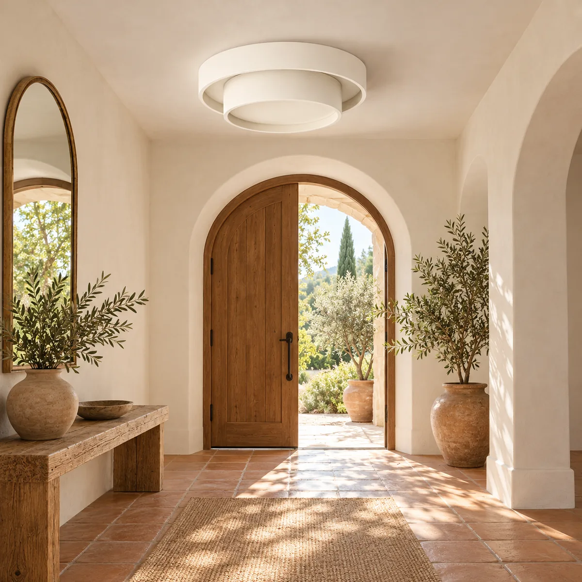 Warm Two-Tier Ceiling Light
