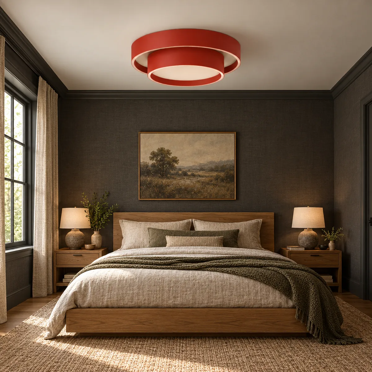 Warm Two-Tier Ceiling Light