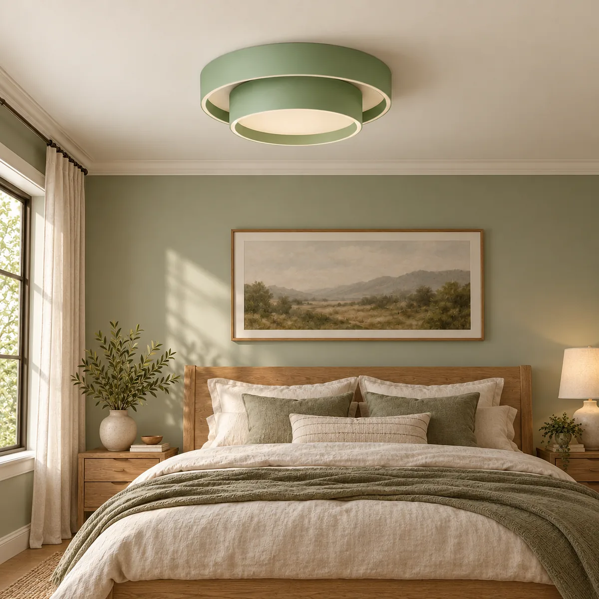 Warm Two-Tier Ceiling Light